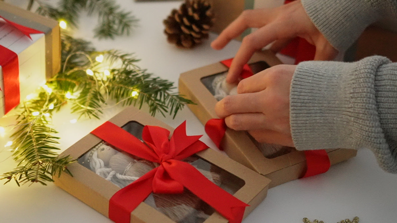 Load video: Macrame christmas angels, made by hand in Croatia.