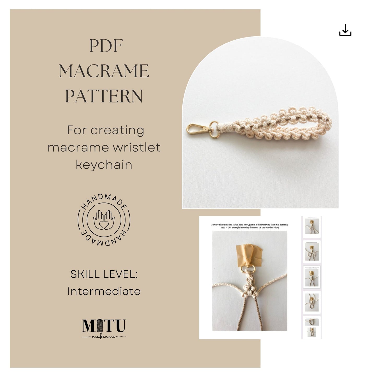 Macrame pattern Keychain (pdf guide)