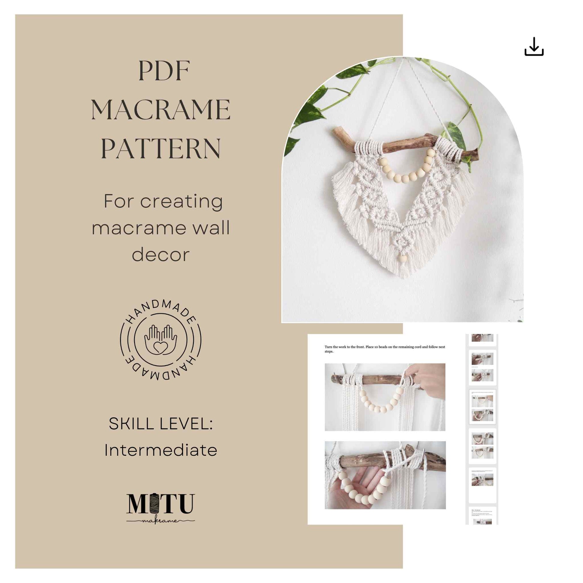 PDF Macrame Pattern for creating wall decor